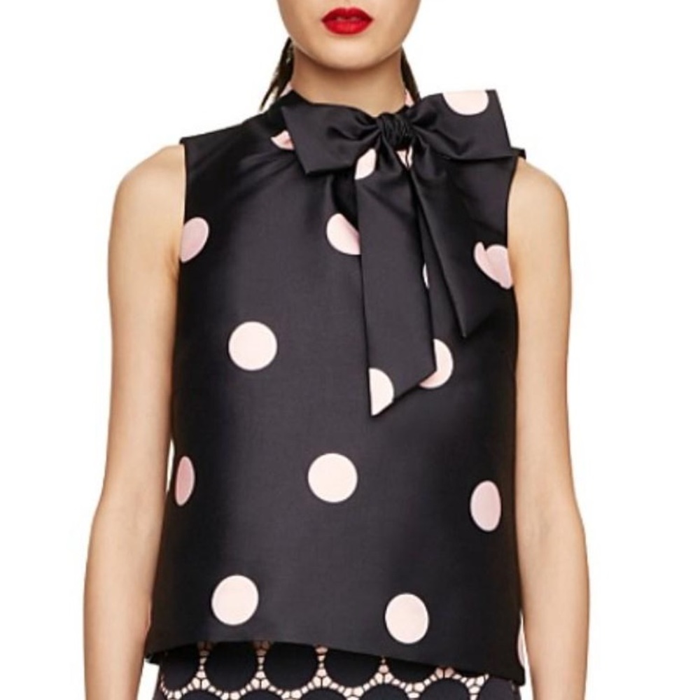 Kate Spade polka dot bow top